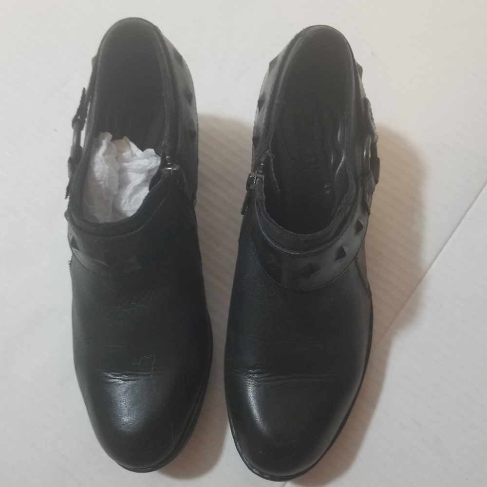 Born Black Leather Ankle Boots